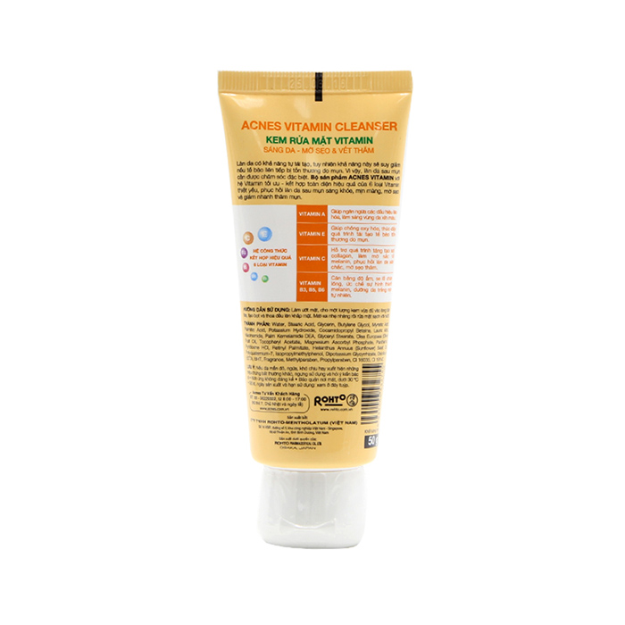 Sữa rửa mặt Acnes Vitamin Sáng da Mờ sẹo Mờ vết thâm 50g