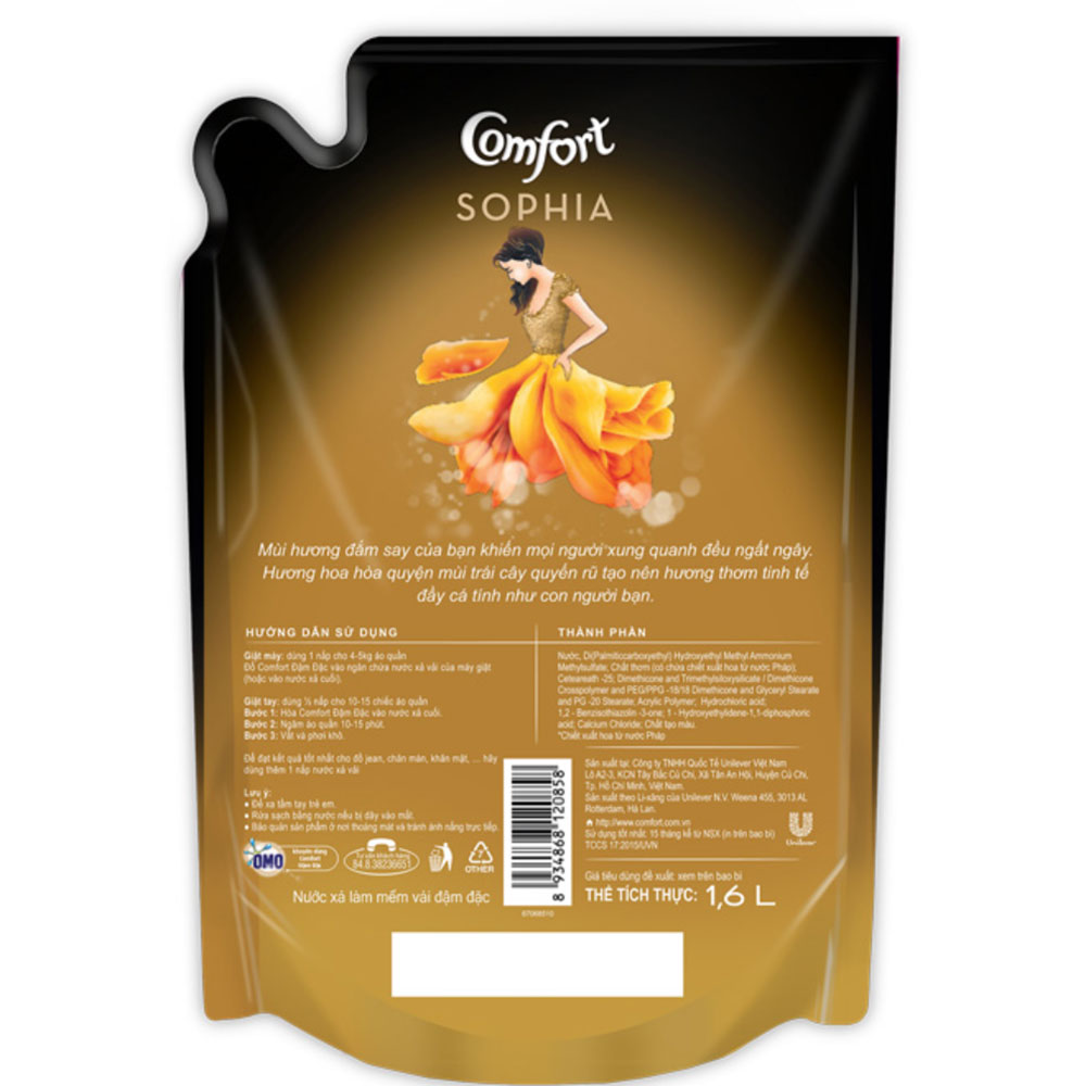 Nước xã Comfort nước hoa 1600ml (Sophia)