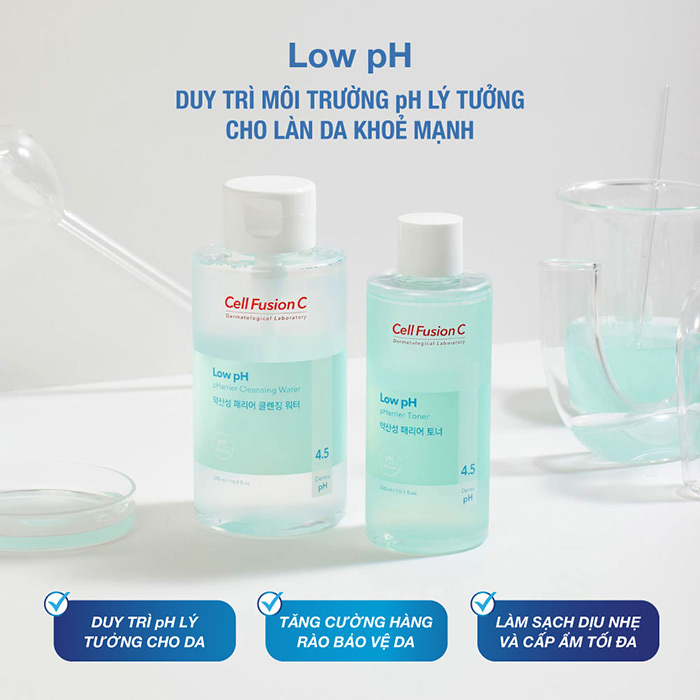Nước rửa mặt làm sạch 3 trong 1 Low pH Pharrier Cleansing Water