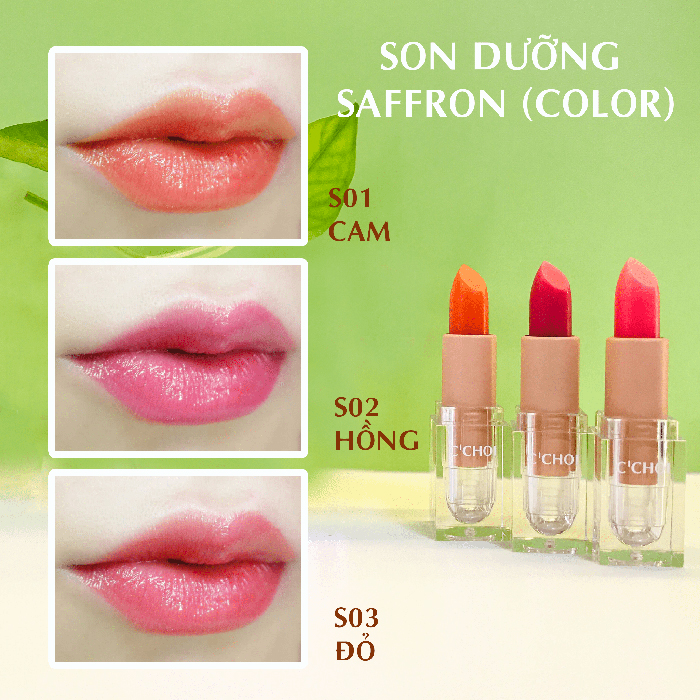  Son dưỡng môi Saffron Color C’Choi