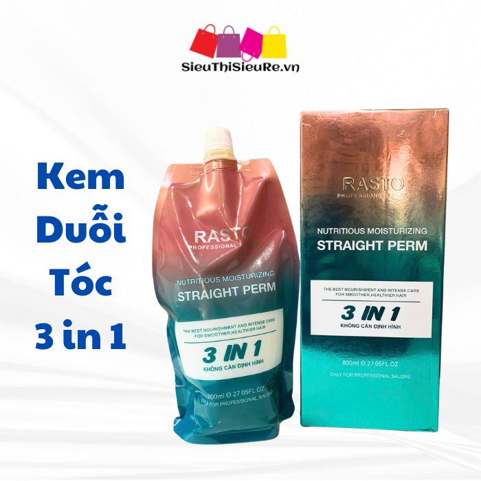 Kem Duỗi Tóc 3in1 RASTO, Không Cần Dập Định Hình 800ml