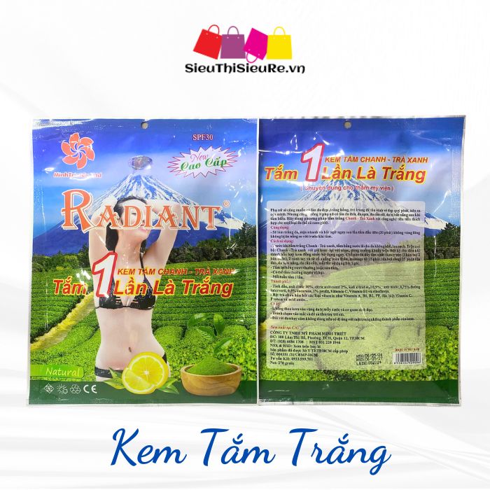 Kem tắm siêu trắng Chanh - Trà Xanh RADIANT 270g