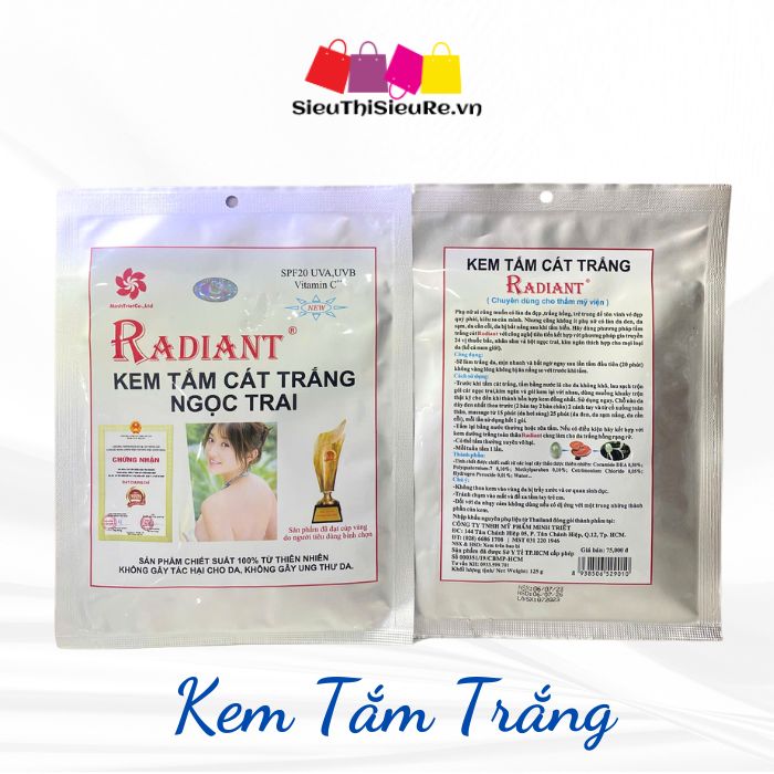 Kem tắm Cát Trắng Ngọc Trai RADIANT 125g