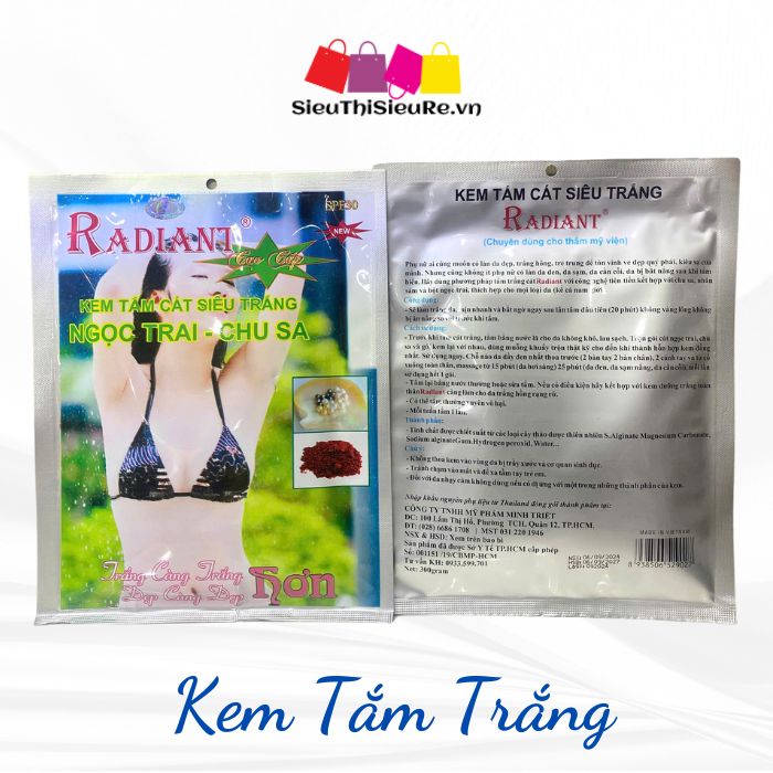 Kem tắm cát siêu trắng Ngọc Trai - Chu Sa RADIANT 300g