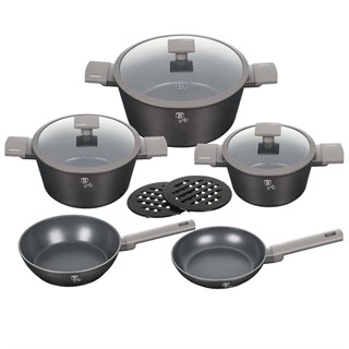  Bộ nồi Berlinger Haus BH/8140 10pcs Cookware Set 5 món – 10 chi tiết màu than đen – Antracit Collection