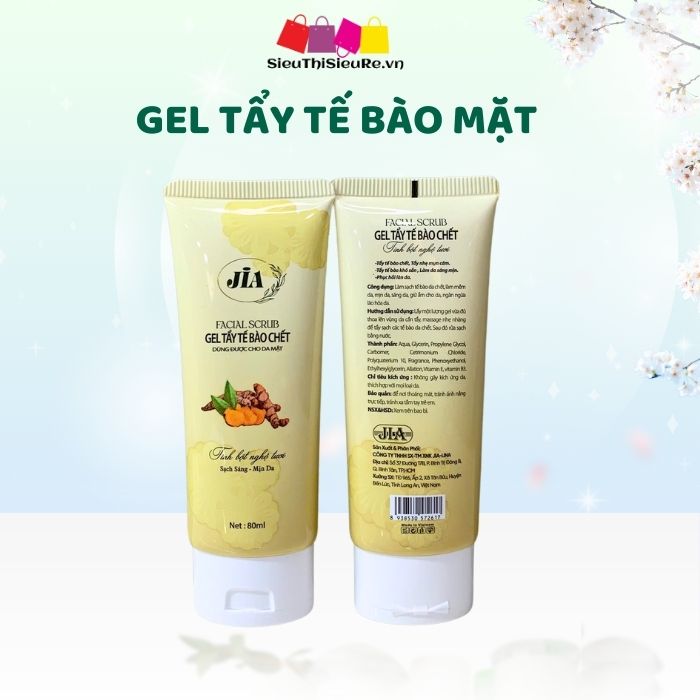 Gel Tẩy Tế Bào Mặt JIA Tinh Bột Nghệ Tươi 80ml