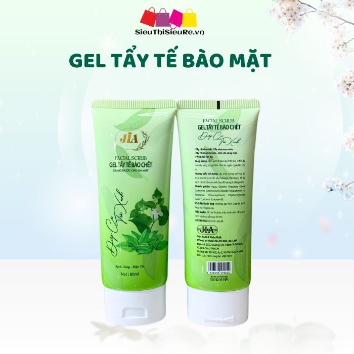 Gel Tẩy Tế Bào Mặt JIA Diếp Cá, Trà Xanh 80ml