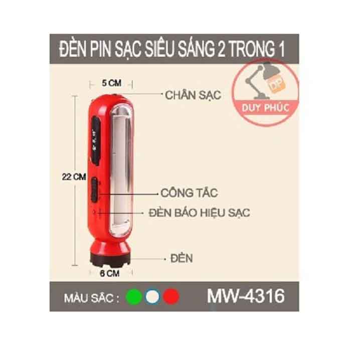 Đèn pin - sạc LED 4316 (loại tốt)