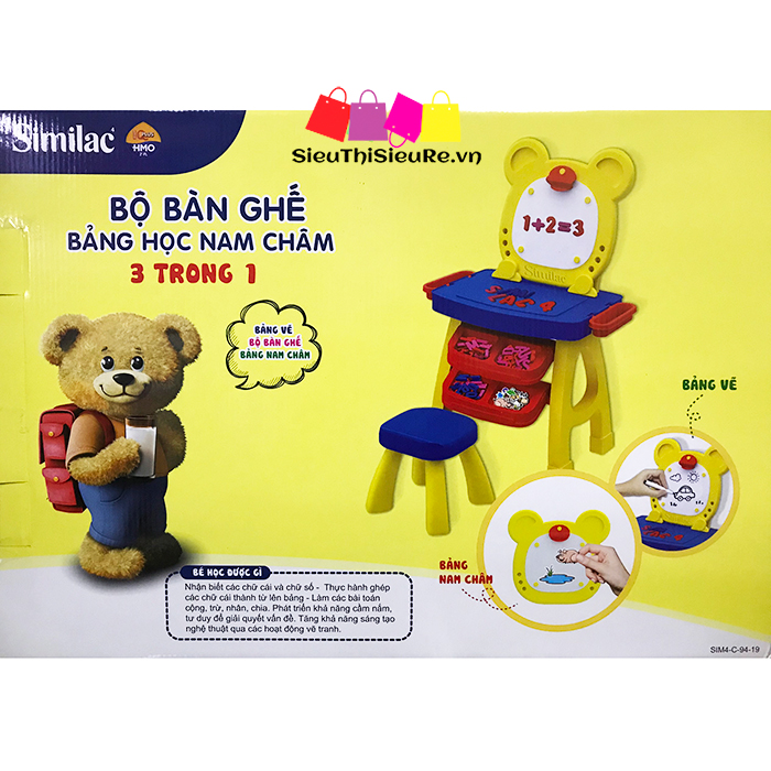 Bộ Bàn Ghế Bảng Học Nam Châm 3 in 1