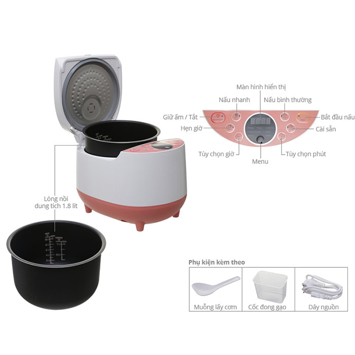 Nồi cơm điện tử Philips HD4515 (1,8 lít)