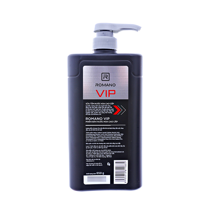 Sữa tắm Romano VIP chai 650g